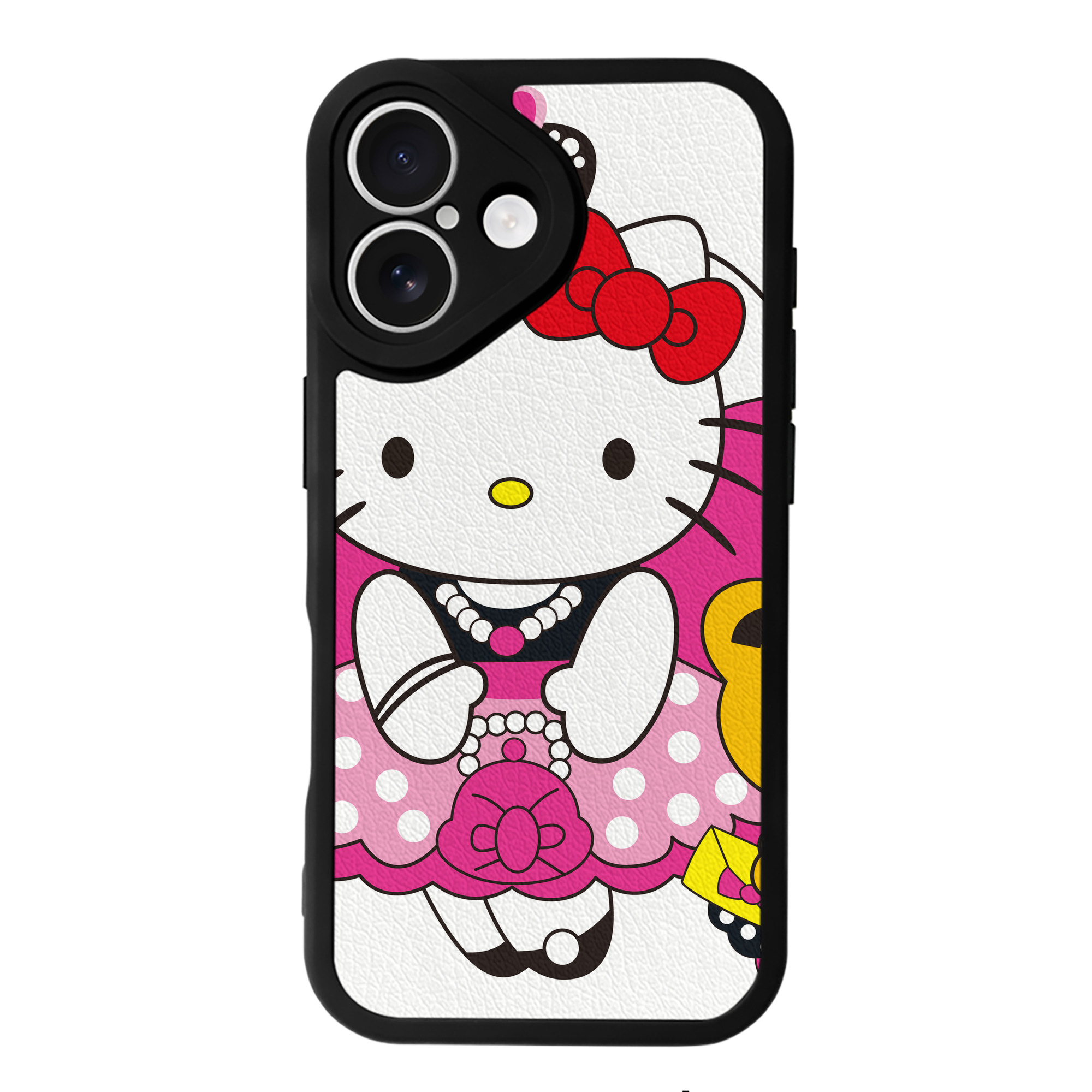 （画像用） Hello Kitty ハローキティ 【iPhone 16シリーズ対応】シリコンスマホケース（レザー調） 材質：シリコン